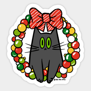 🐈 Christmas Cat Wreath Sticker